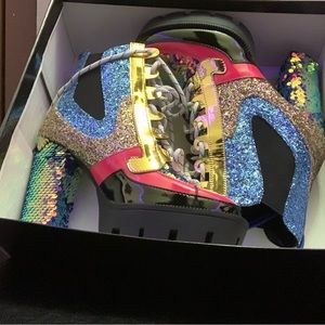 Cape Robbin, multicolored boots. 4 inch heels, very cute! Still has the box.